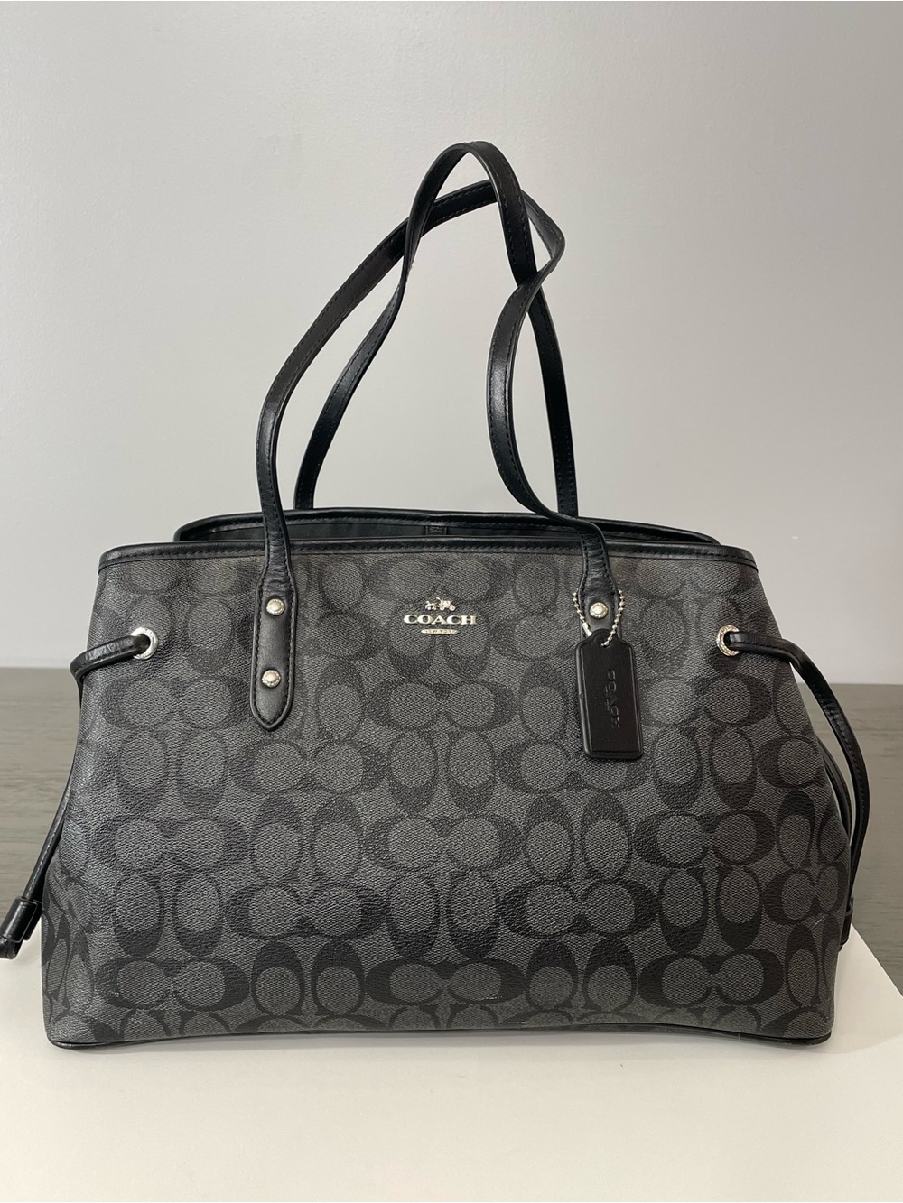 Coach Black Signature Canvas Tote